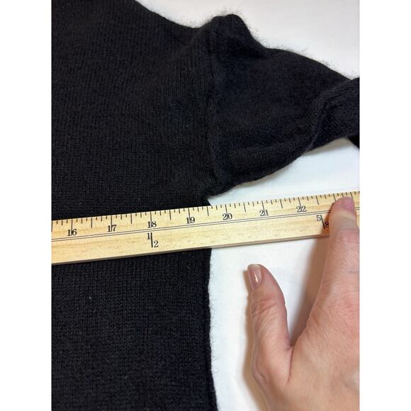 Max Studio Cashmere Tunic Sweater Black Medium Funnel Cowl Neck Long Sleeve - Picture 4 of 11